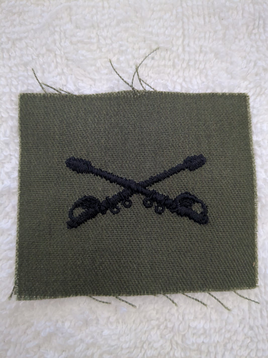 Set of 2 - US Army Cavalry Regiment Sew-On Subdued OD Black (wsb11-CavalrySew)