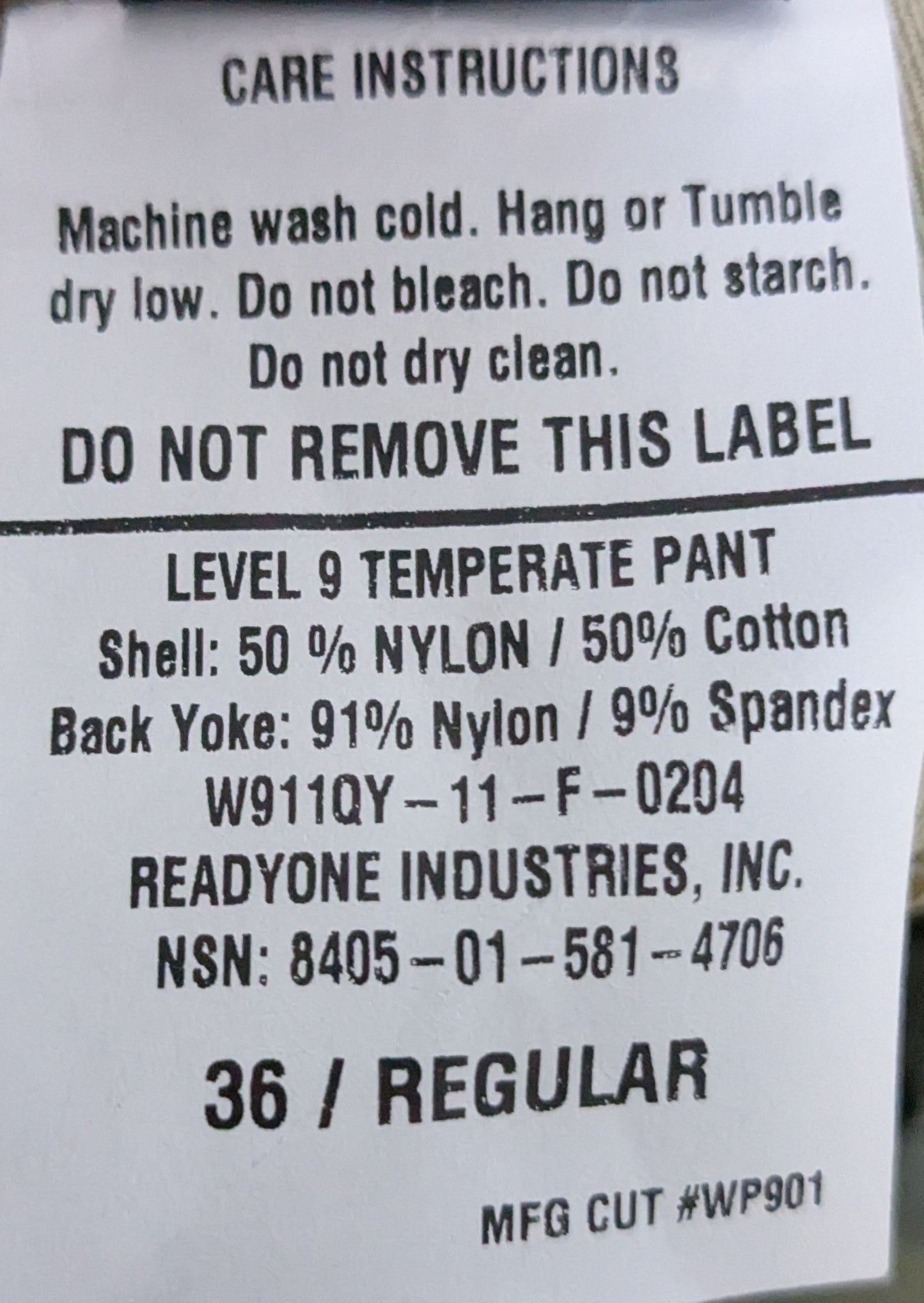 NOS Patagonia L9 Temperate Pant 36 R (25Nov42)