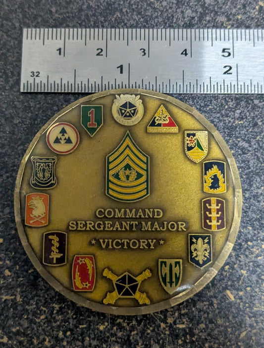 Challenge Coin V Corps (Provisional) Command Sergeant Major "Victory" (CHCC-26Jul02)