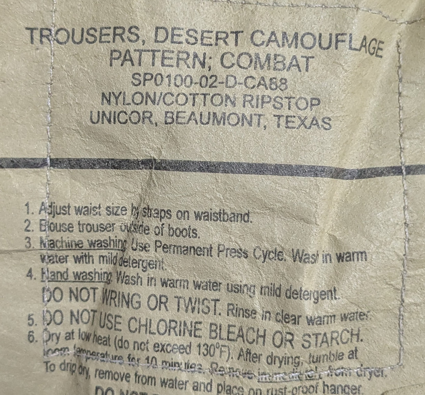 Vintage USGI Desert Camo DCU Pants S/S Small Short (26Mar63)