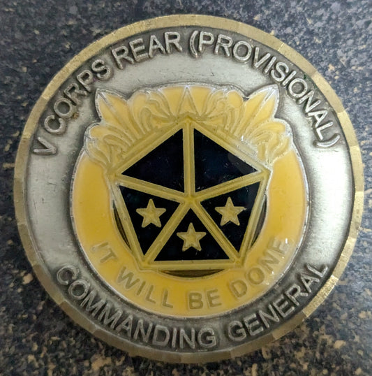 Challenge Coin V Corps Rear Provision Command General (CHCC-25Jul56)