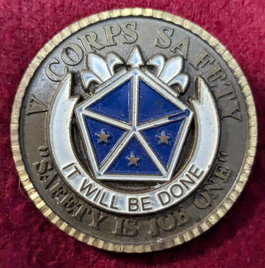 Challenge Coin Commanding General 3star V Corps Safety (chcc-25May12)