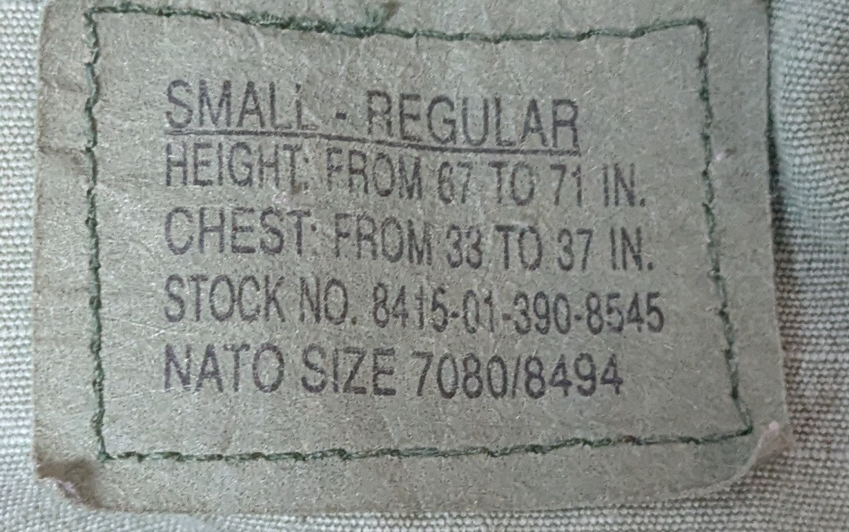 Vintage USGI Woodland Camouflage Pattern Coat Small Reg (DC5-26Mar46)