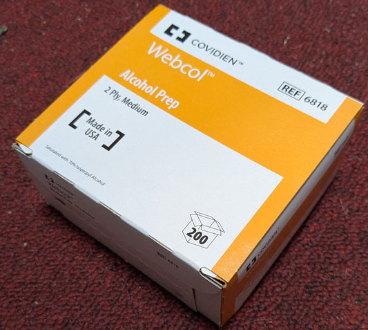 NWT Webcol Alcohol Prep Wipes 200 Count (DC5-26Mar70)
