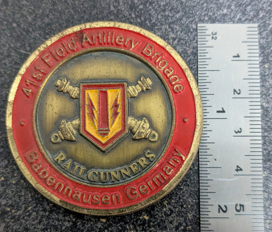 Challenge Coin US Army 4th Field Artillery Brigade Rail Gunners Command Team (CHCC-26May57)
