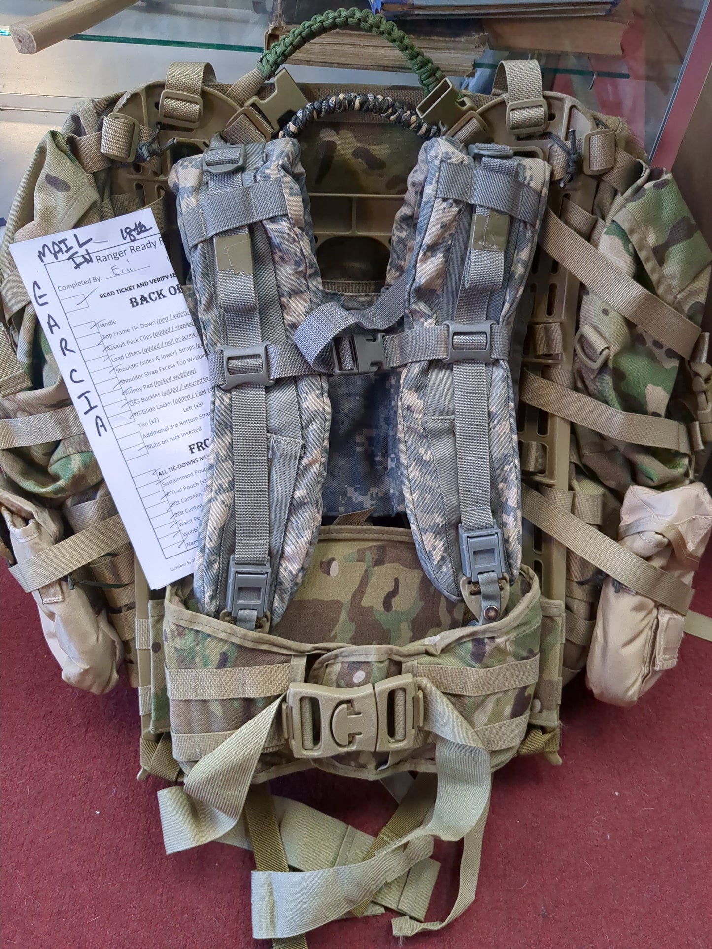 Garcia MAIL-IN - v.12 "Ranger Ready" OCP Large Molle II Ruck w/ The Gibson Configuration w/ Name Tape & Cat Eyes (V12 2026-07)