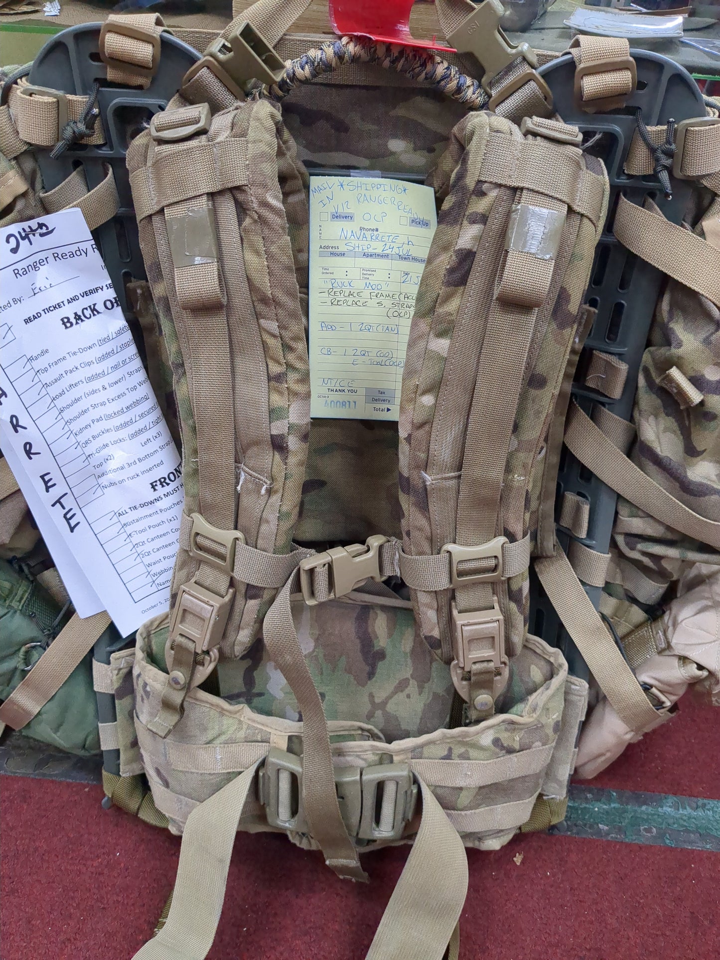 Hans Navarette MAIL-IN - v.12 "Ranger Ready" OCP Large Molle II Ruck w/ The Gibson Configuration w/ Name Tape & Cat Eyes (V12 2026-07)