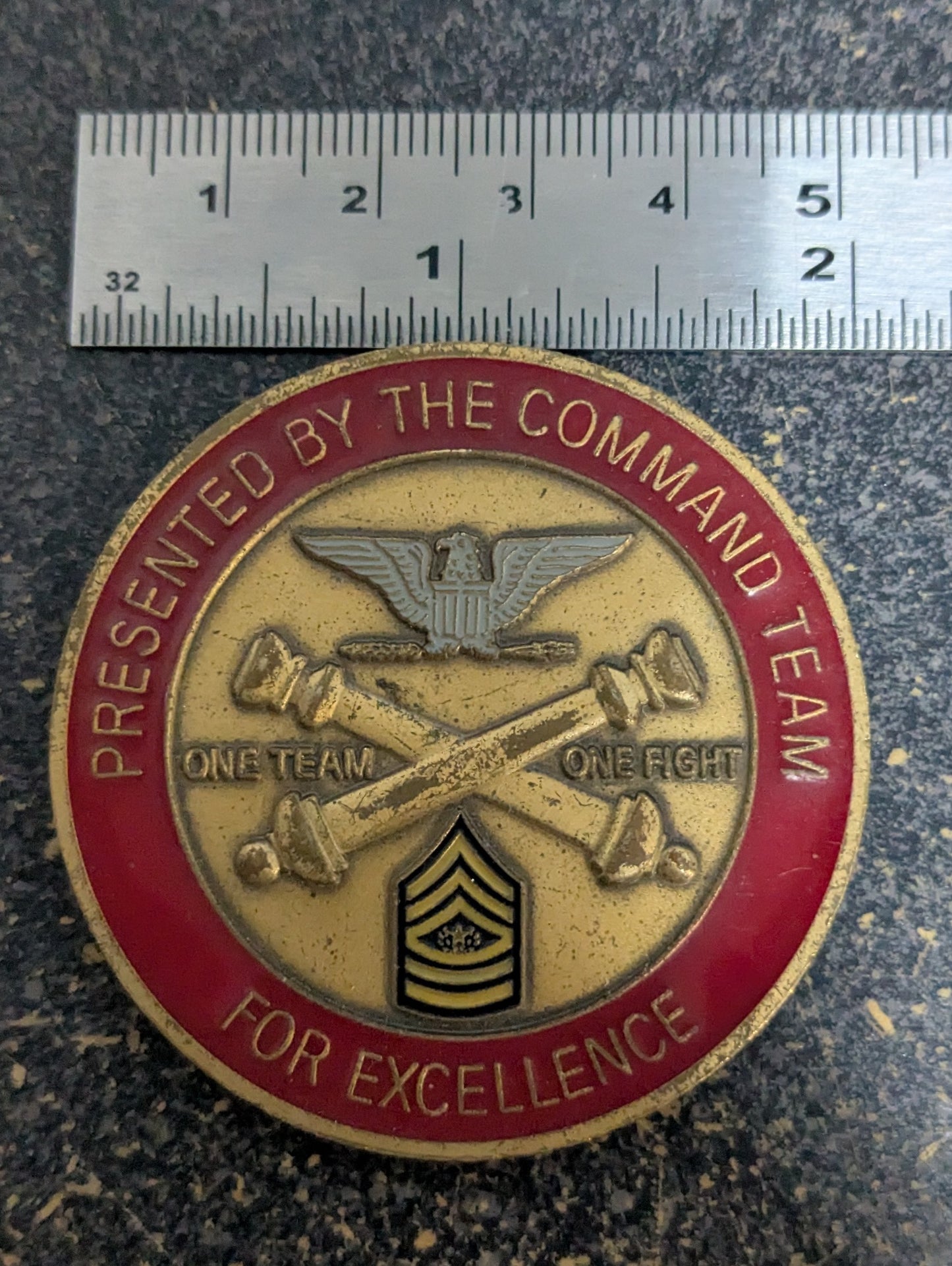 Challenge Coin V Corps Artillery "Thunder Strike" Command Team For Excellence (26Jul01)