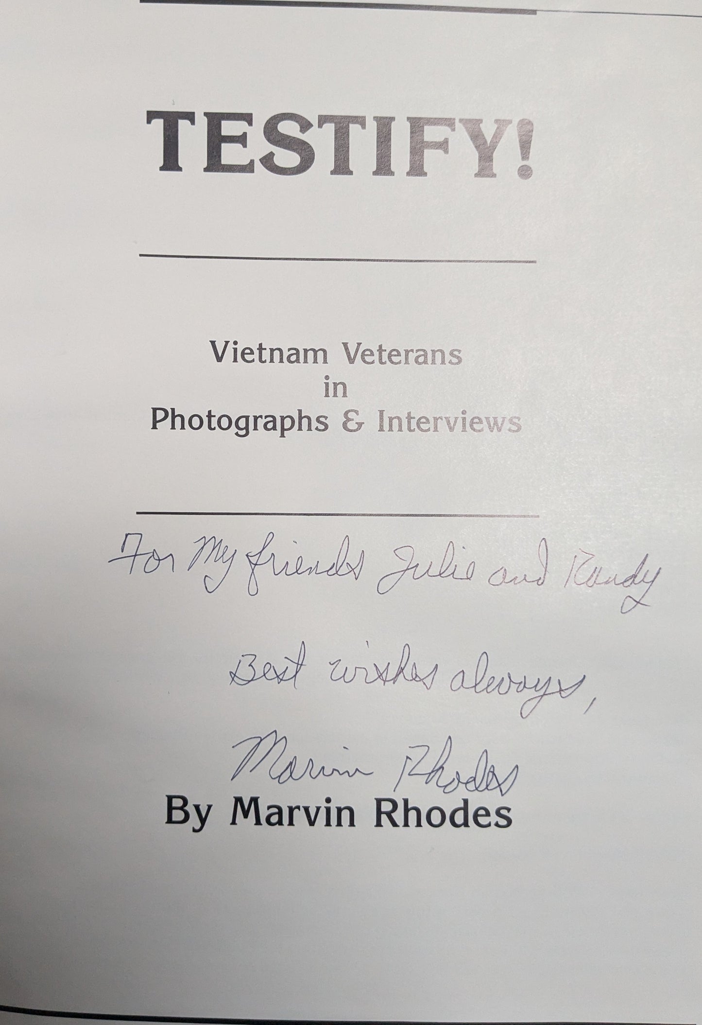 Book "Testify" 1985 Martin Rhodes (DB2-25Sep77)