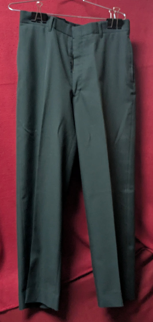 US Army Men's Poly/Wool Serge Army Green Trousers 33S (FB1-26Feb57)