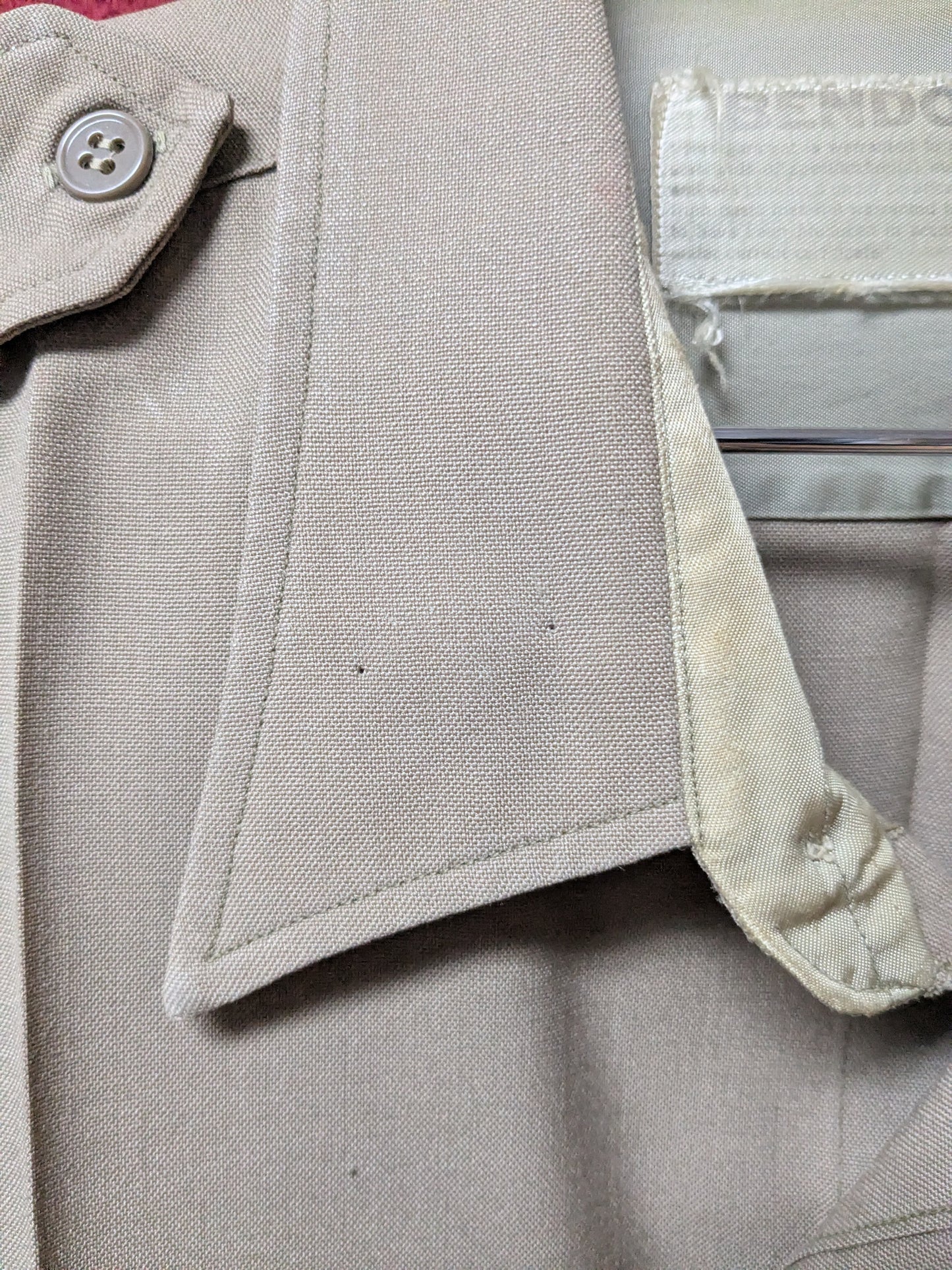 Vintage US Army Short Sleeve Khaki Button Down Large (FB3-26Mar21)