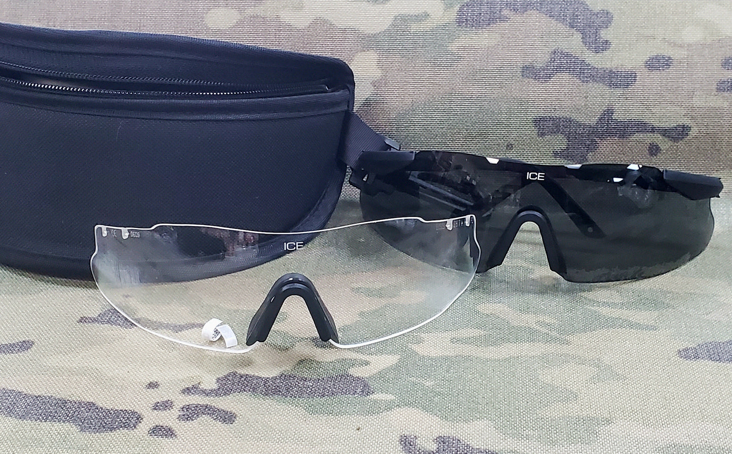 NOS US Army ESS Ice Eyeshield Eye Protection Dark/Clear Lens Set (DC 12 ice-nos)