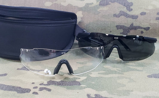 NOS US Army ESS Ice Eyeshield Eye Protection Dark/Clear Lens Set (DC 12 ice-nos)