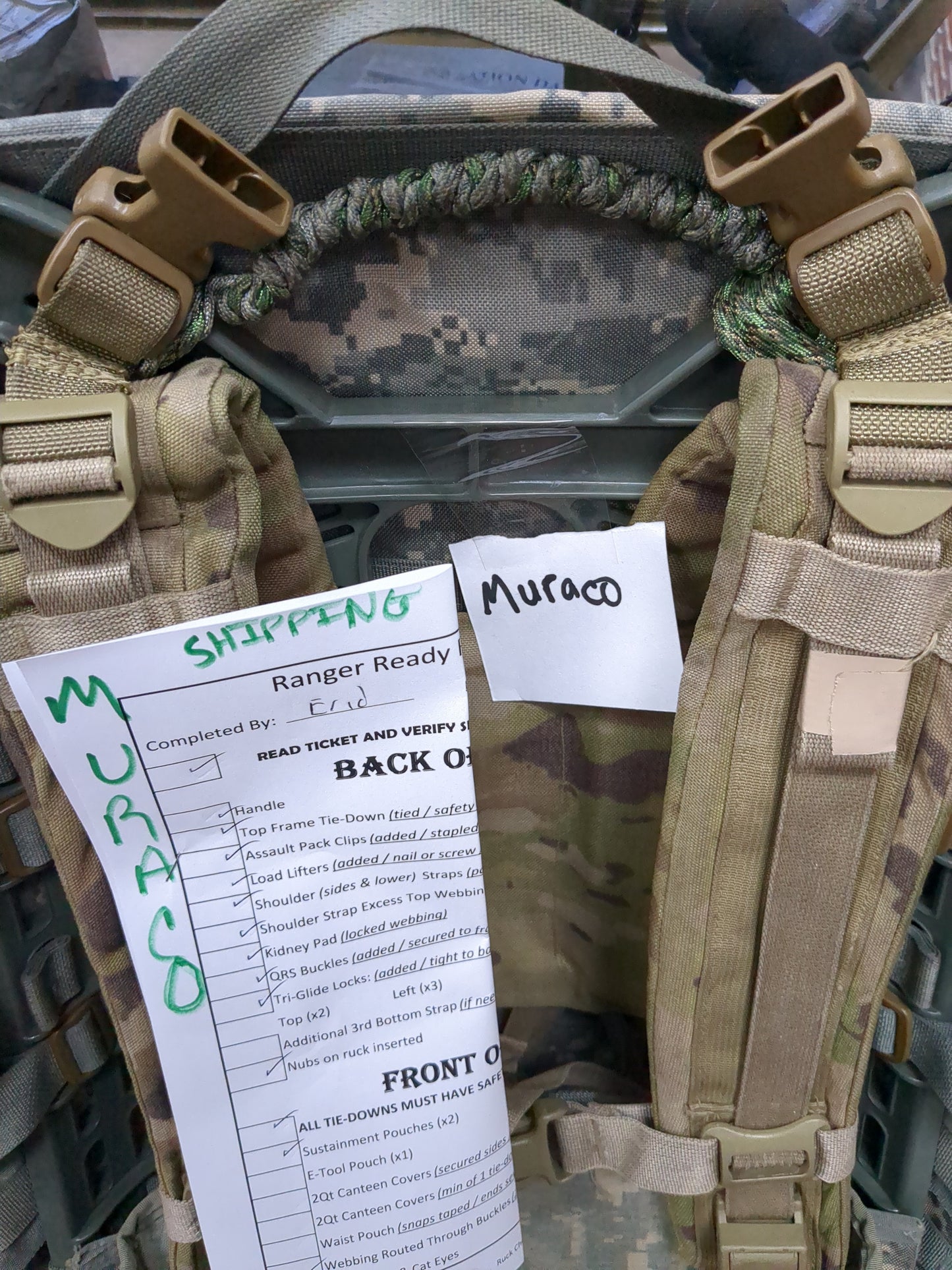 Muraco -'Ranger Ready' ACU Ruck / OCP Shoulder Straps Molle II Ruck