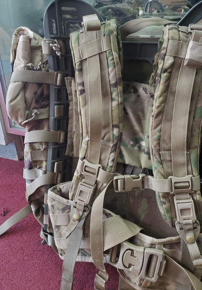 "SFAS Ready" OCP Large Molle II Ruck Modification Configuration w/ 2 x 2Qt Tan Canteen Covers