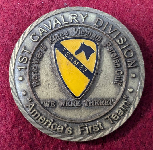 Challenge Coin 1st Cavalry Division Americas First Team 27th Main Support Battalion First Team's Support (chcc-25May28)