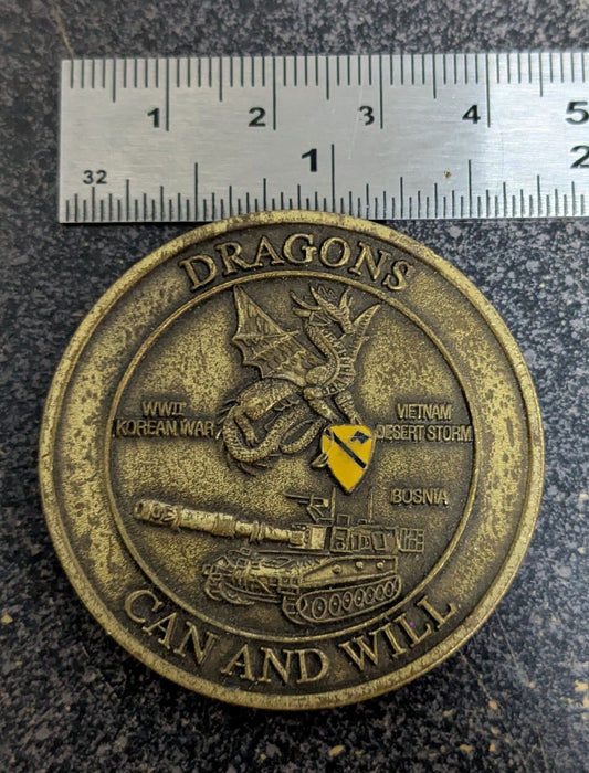 Challenge Coin 1st Battalion 82nd Field Artillery Dragons Coin of Excellence (26Jun28)