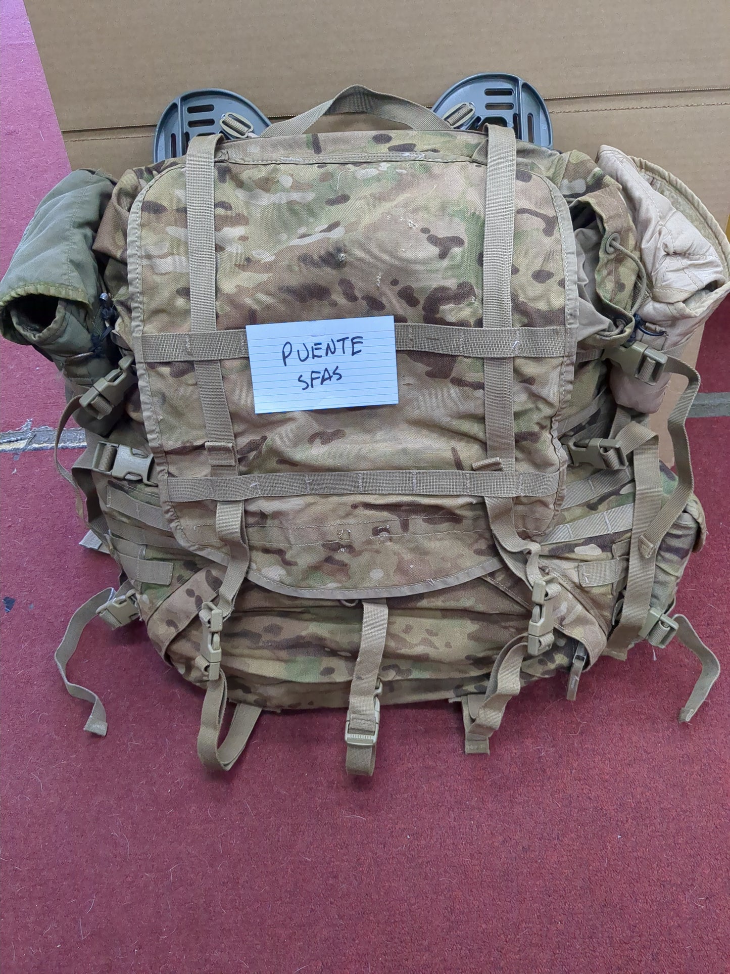 * Puente * MAIL-Out w/ Shipping - "SFAS Ready" OCP Large Molle II Ruck Configuration w/ 2 x 2Qt Tan Canteen Covers