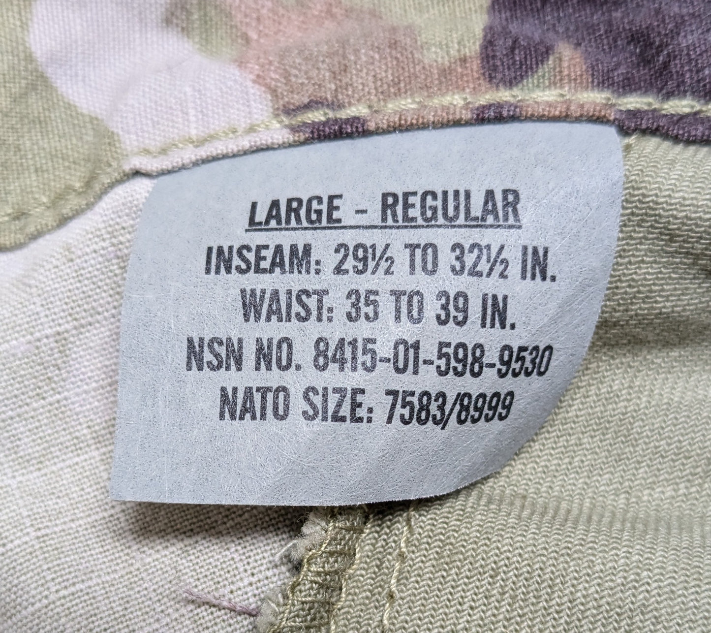 NOS - Set of Large Regular Deployment FRAC Uniform Top Pants OCP Multicam (25MAR35)