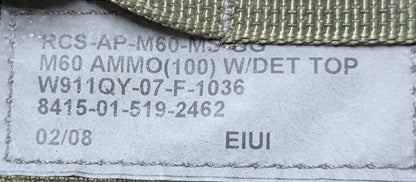 NOS Eagle Industries SFLCS 7.62 100-Round M60 Gunners Ammo Pouch Ranger Green (M60-RG) (AC01-25Jul86)