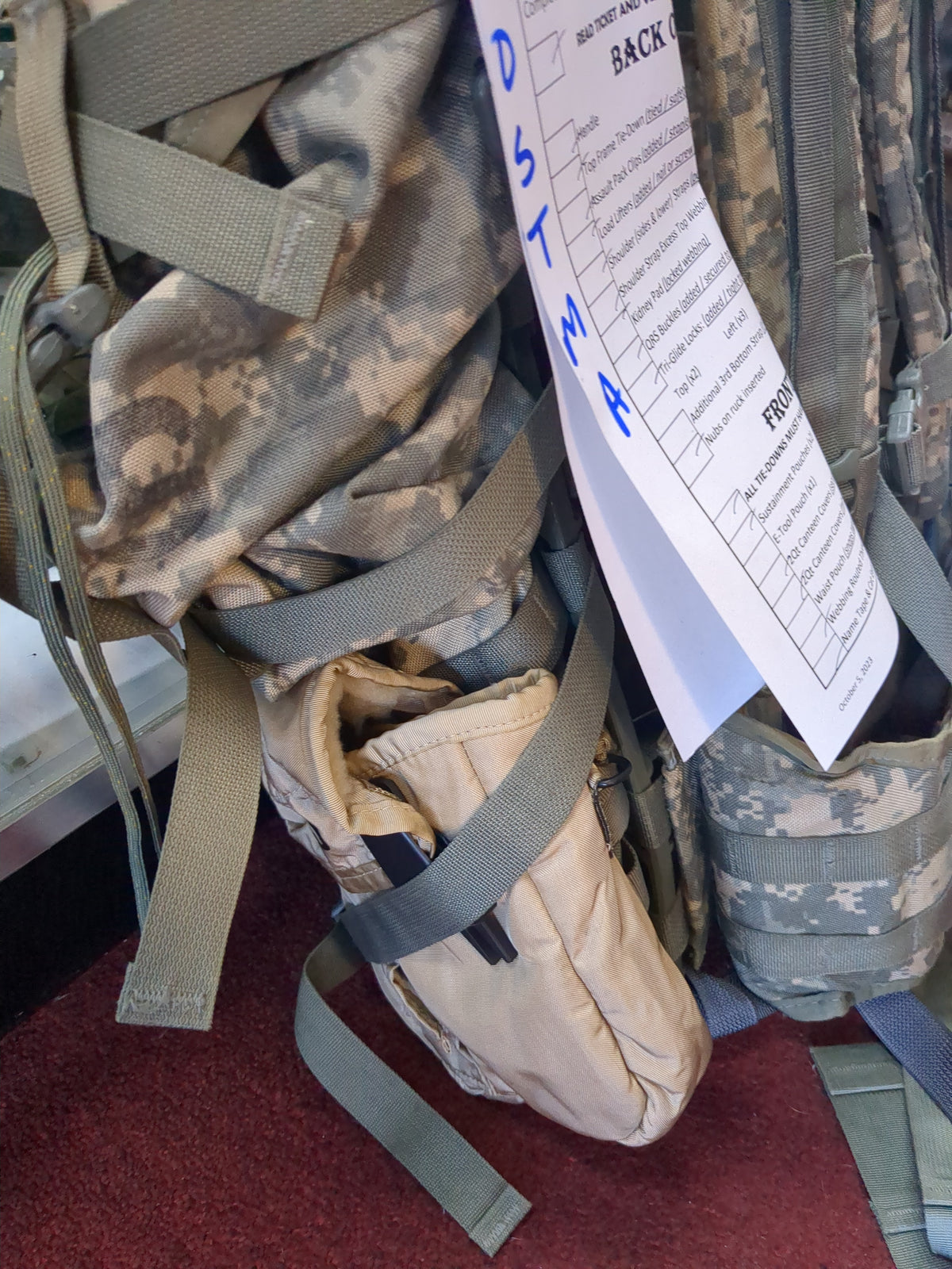 Postma MAIL-IN - v.12 "Ranger Ready" ACU Large Molle II Ruck w/ The Gibson Configuration w/ Name Tape & Cat Eyes (V12 2026-03)