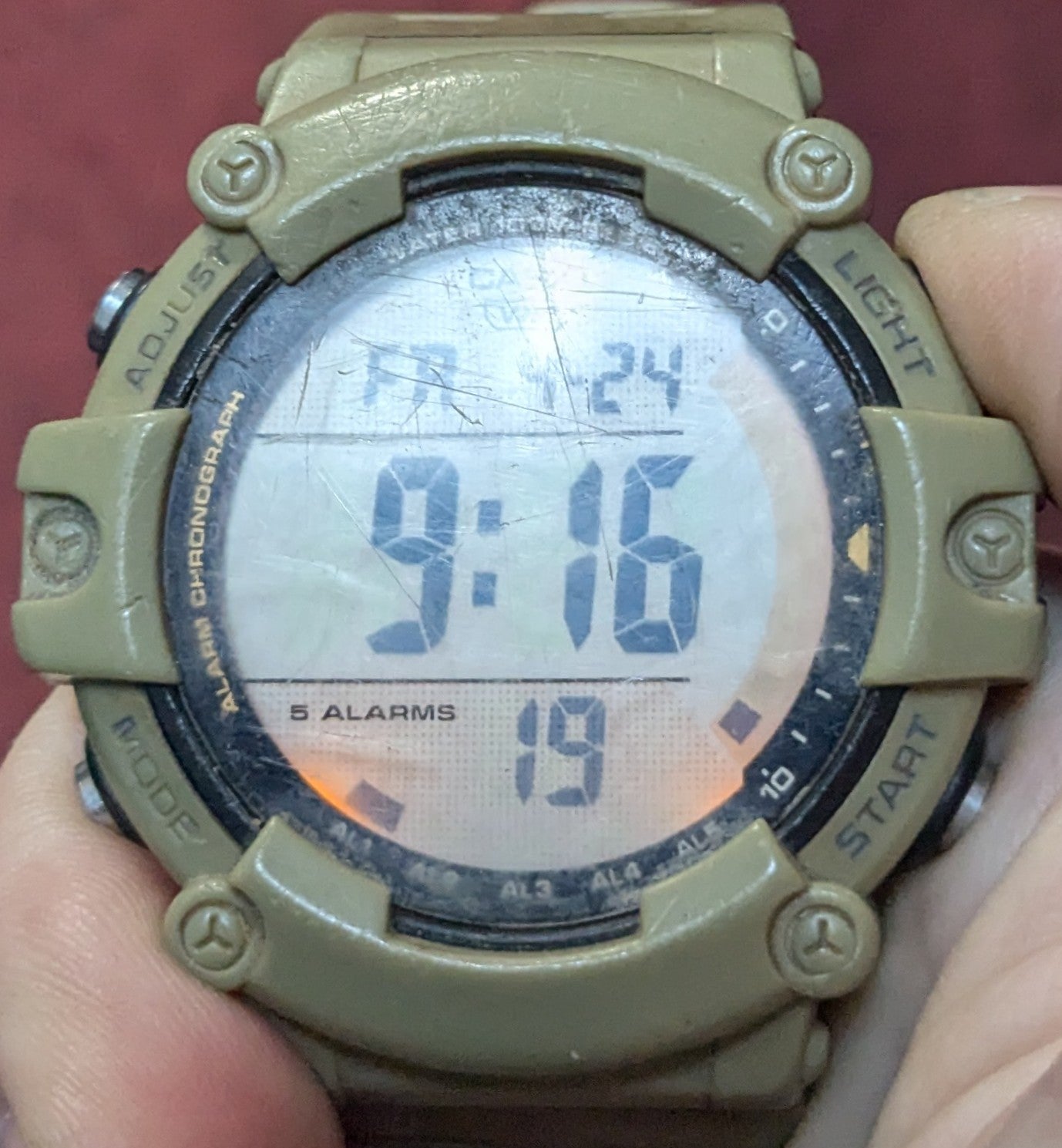 Casio AE 1500 Waterproof 10 Bar, Chronograph Digital Watch Sand/Coyote (DB2-26Apr45)