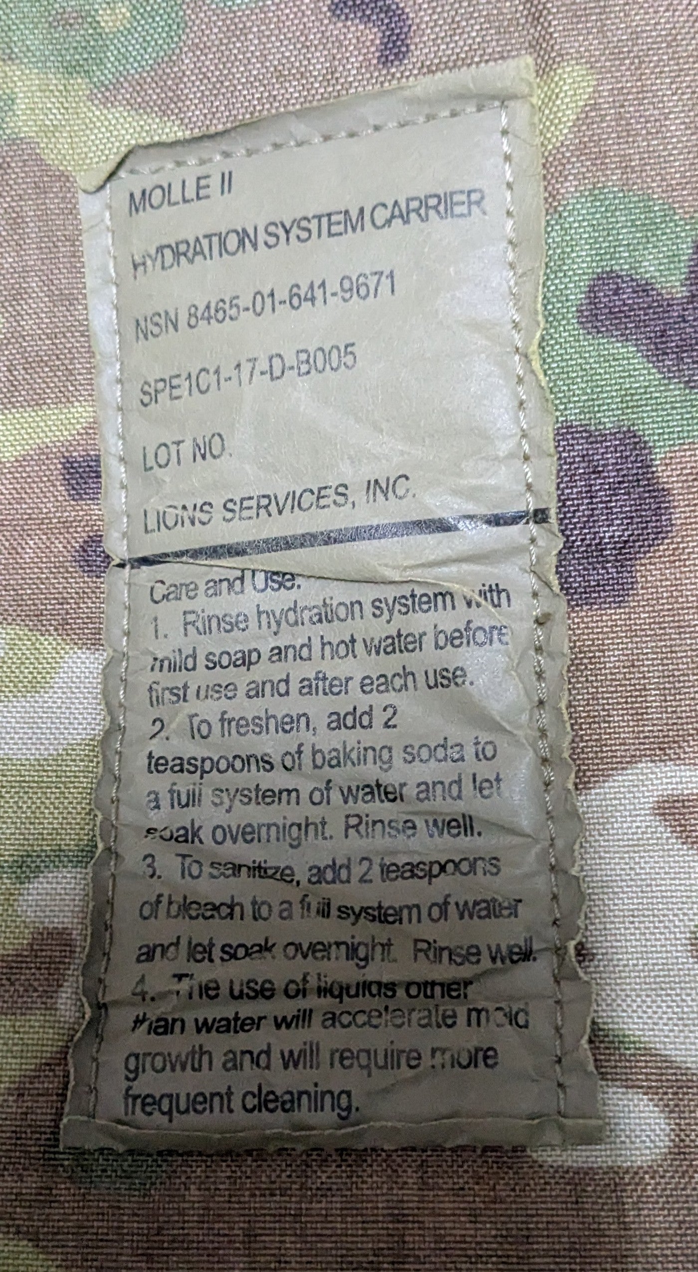 Molle II Hydration Systems Carrier OCP Multicam (DB2-26Apr48)