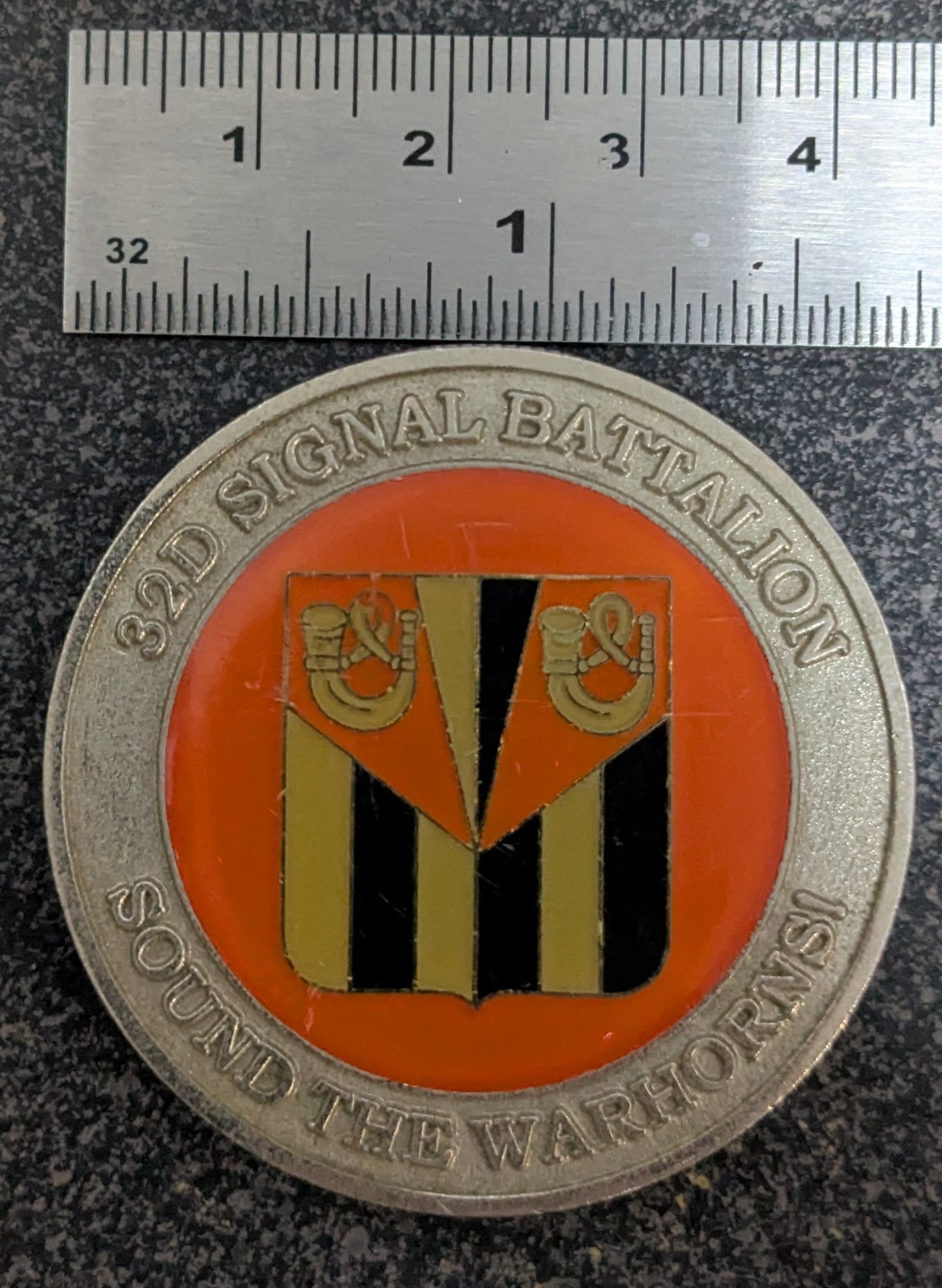 Challenge Coin 32nd Signal Battalion Coin of Excellence, Sound the Warriors (CHCC-26May30)