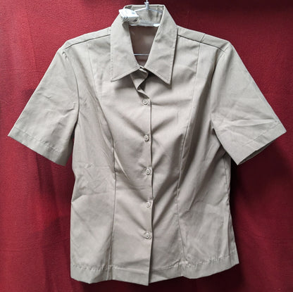 NWT AGSU Califashion 16-L Short Sleeved Blouse Tan 566 (cb06-25May116)