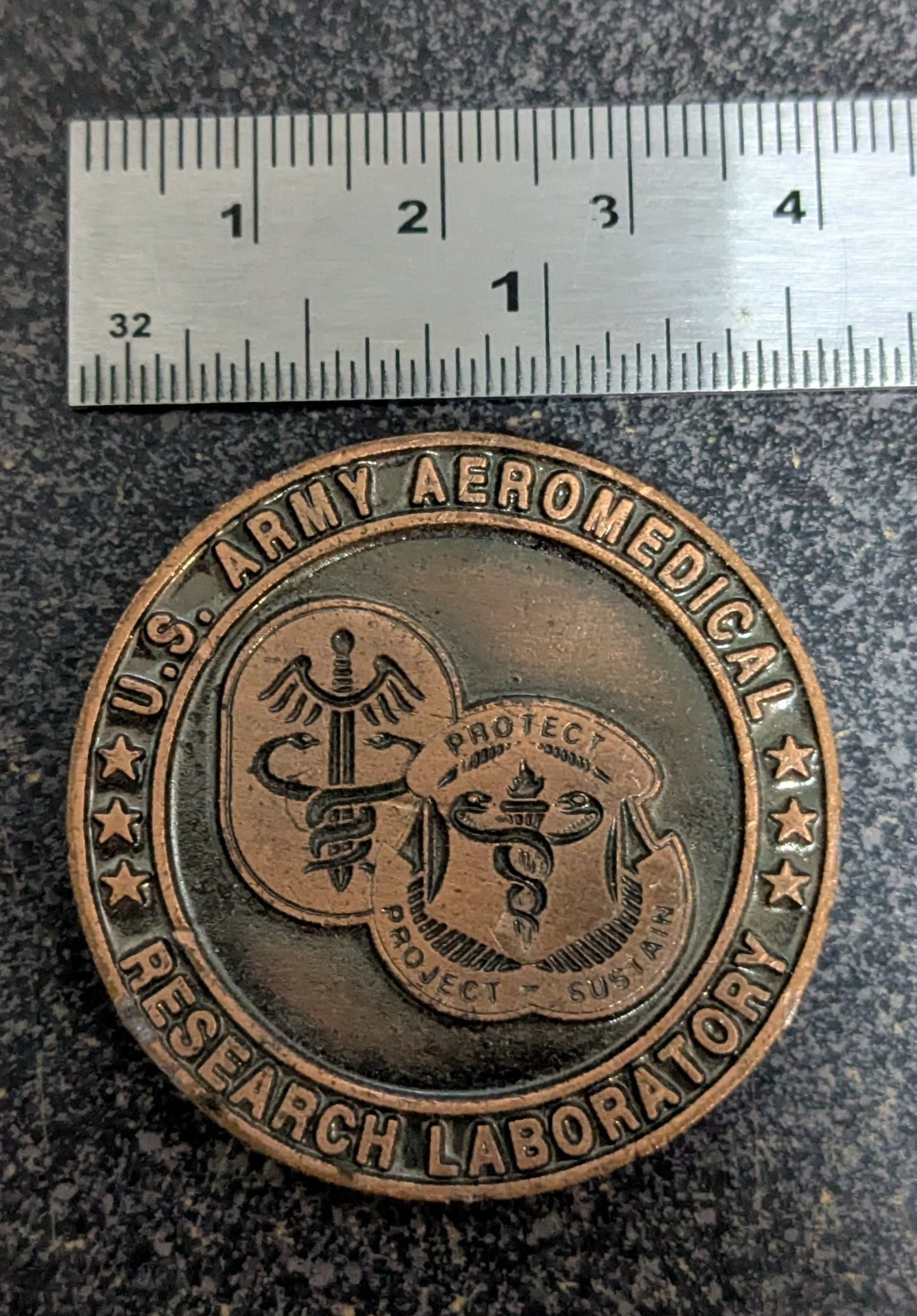 Challenge Coin U.S. Army Aeromedical Research Laboratory Project Sustain (26Jun44)