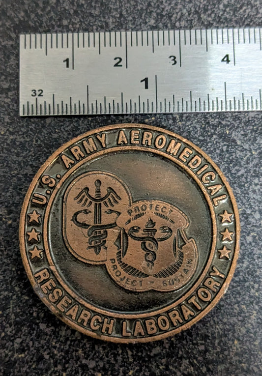 Challenge Coin U.S. Army Aeromedical Research Laboratory Project Sustain (26Jun44)
