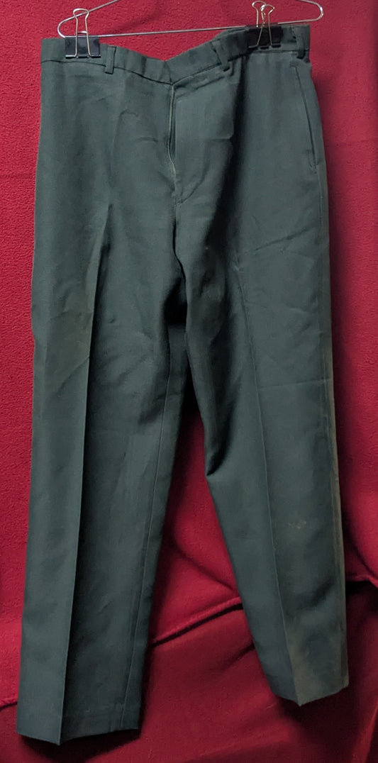 US Army Men's Texturized Polyester Green Trousers ~34x29* (FB1-26Feb58)