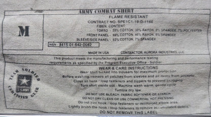 US Army 1/4 Zip Combat Shirt, OCP FRAC Medium  (da14-25MAR67)