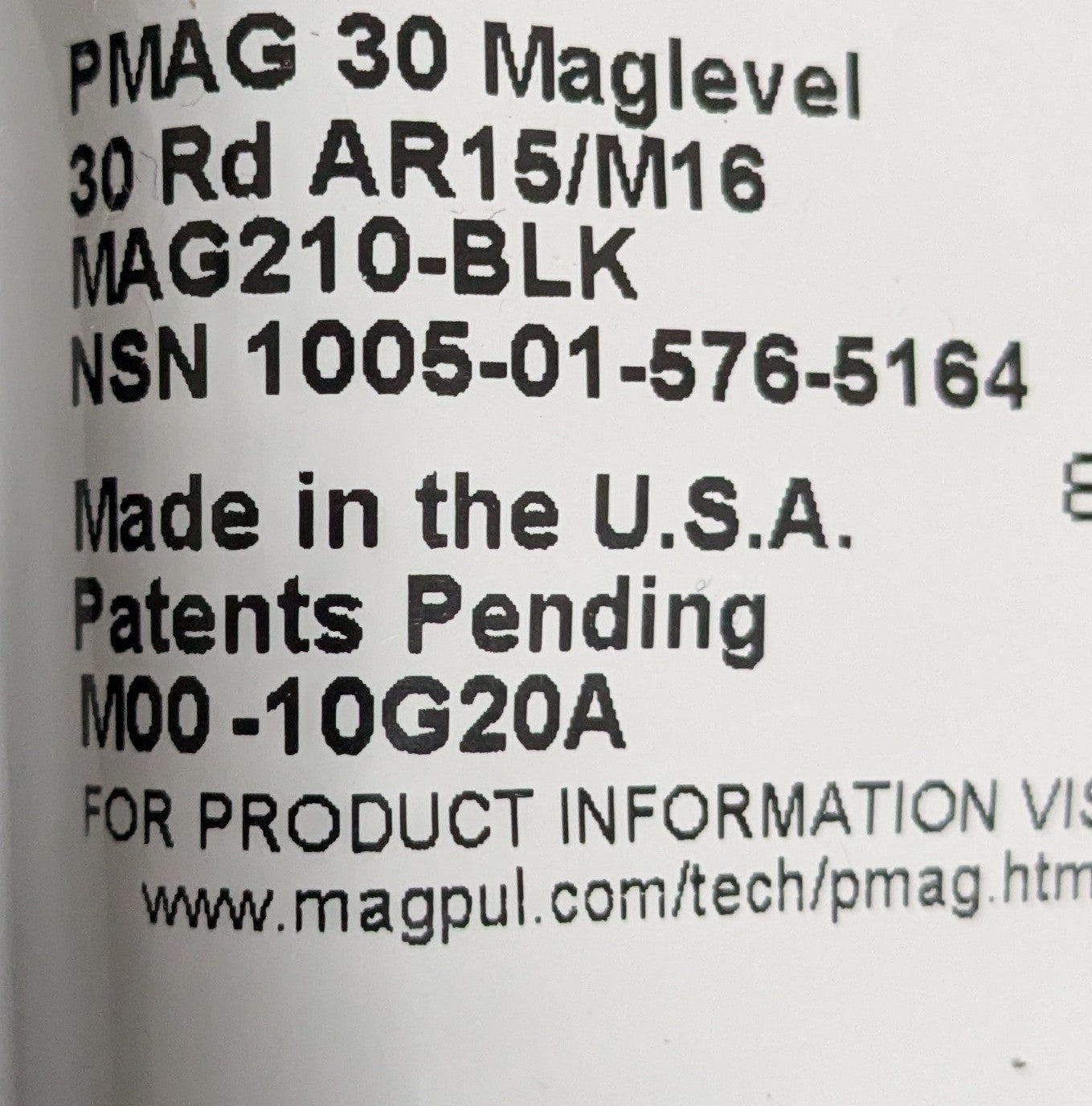 NWT PMAG 30 AR/M4 GEN M2 MOE Window Black (AA14-26May50)