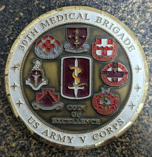 Challenge Coin Victory Medics One Team 30th Medical Brigade (CHCC-25Jul49)
