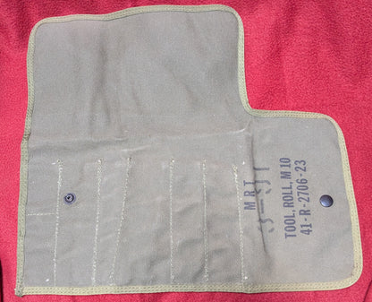 1940’s/1950Vintage Canvas M10 Tool Roll WWII/Korean War (26Jun05)