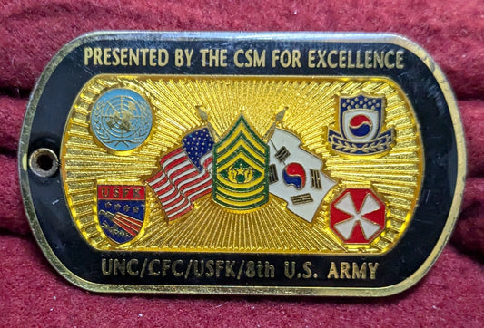 Challenge Coin8th US Army Presented By CSM For Excellence (chcc-25APR183)