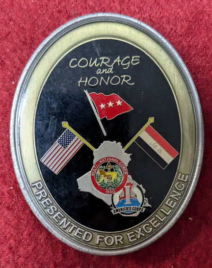 Challenge Coin Courage and Honor Presented For Excellence (chcc-25May55)