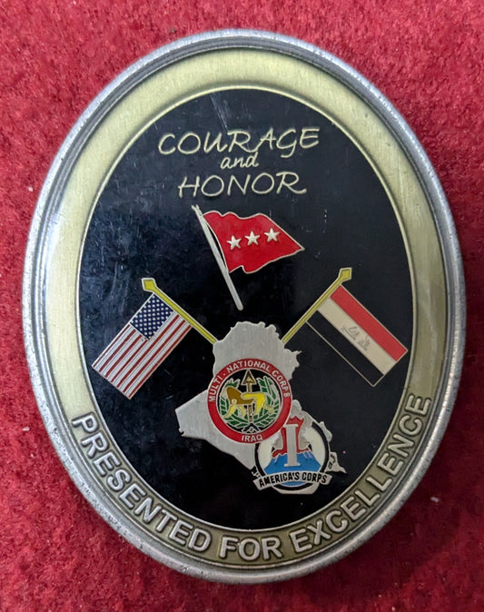 Challenge Coin Courage and Honor Presented For Excellence (25May55)