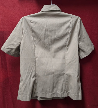 NWT AGSU Califashion 16-L Short Sleeved Blouse Tan 566 (cb06-25May116)