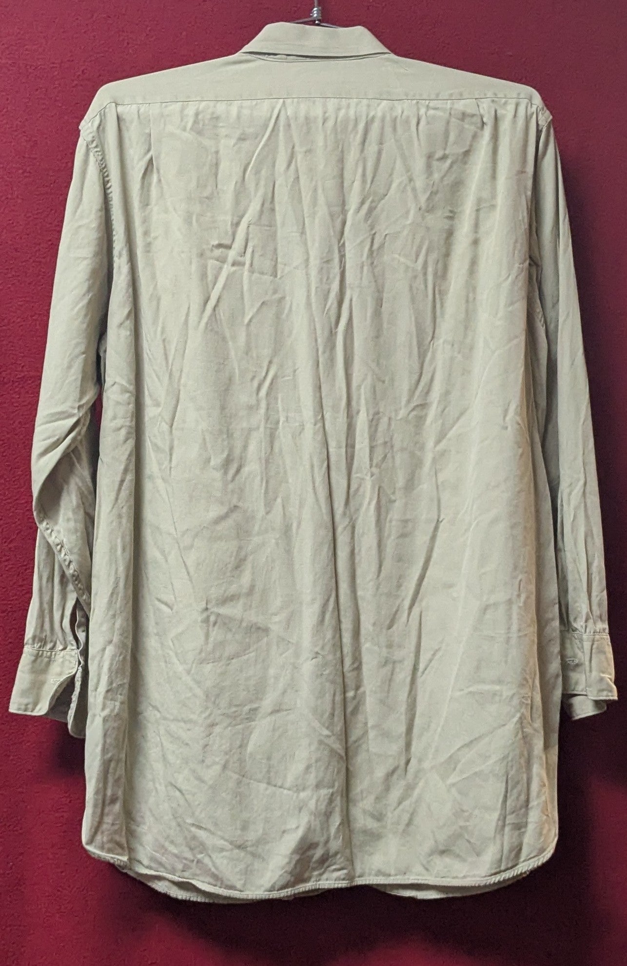 Vintage US Army Long Sleeve Khaki Button Down 15.5"x31" (FB3-26Mar20)