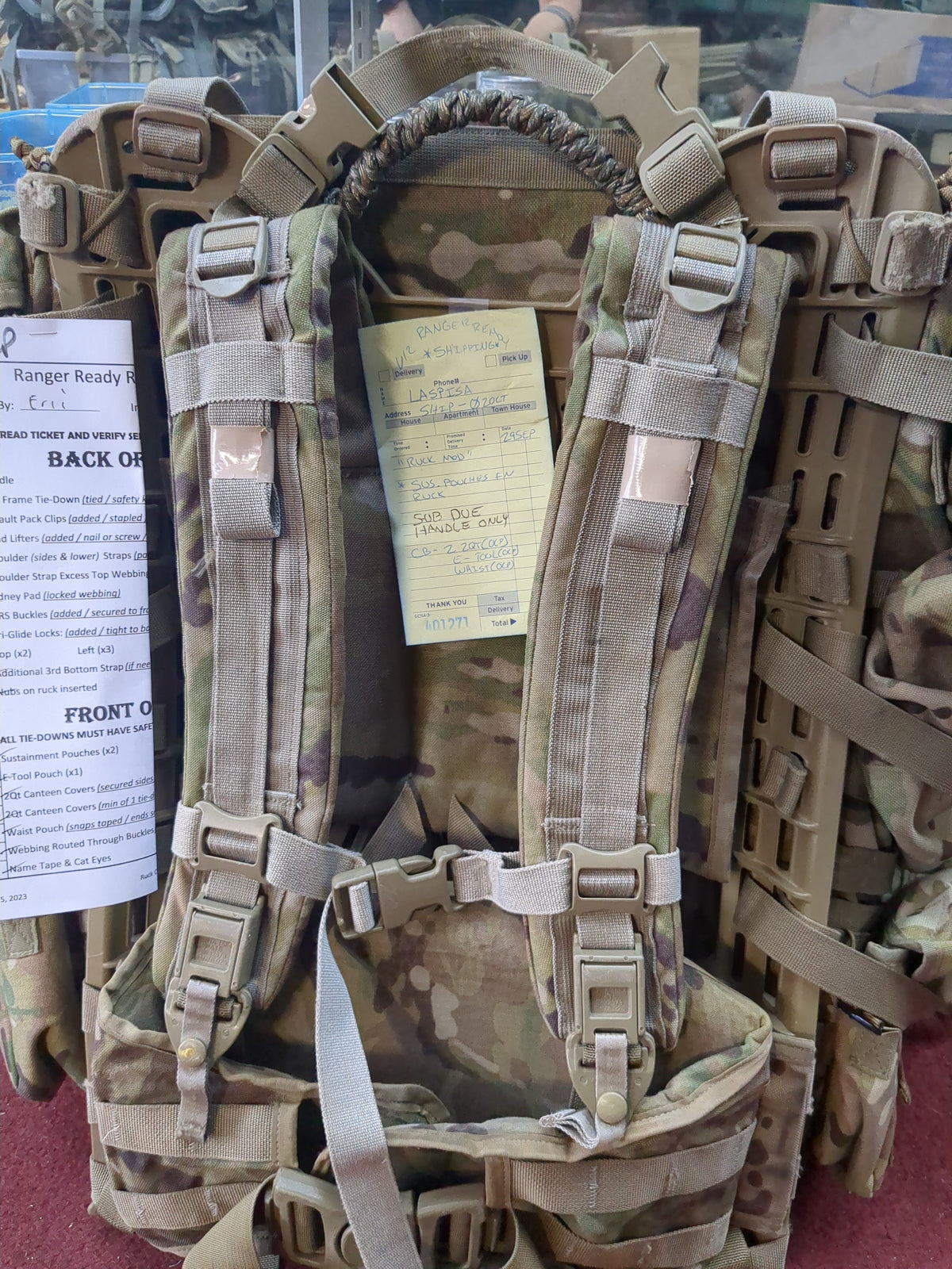 Laspira MAIL-IN - v.12 "Ranger Ready" OCP Large Molle II Ruck w/ The Gibson Configuration w/ Name Tape & Cat Eyes (V12 2026-03)