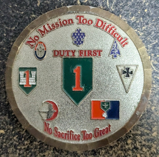 Challenge Coin 1st Infantry Division Presented By Danger 6 (CHCC-25Jul55)