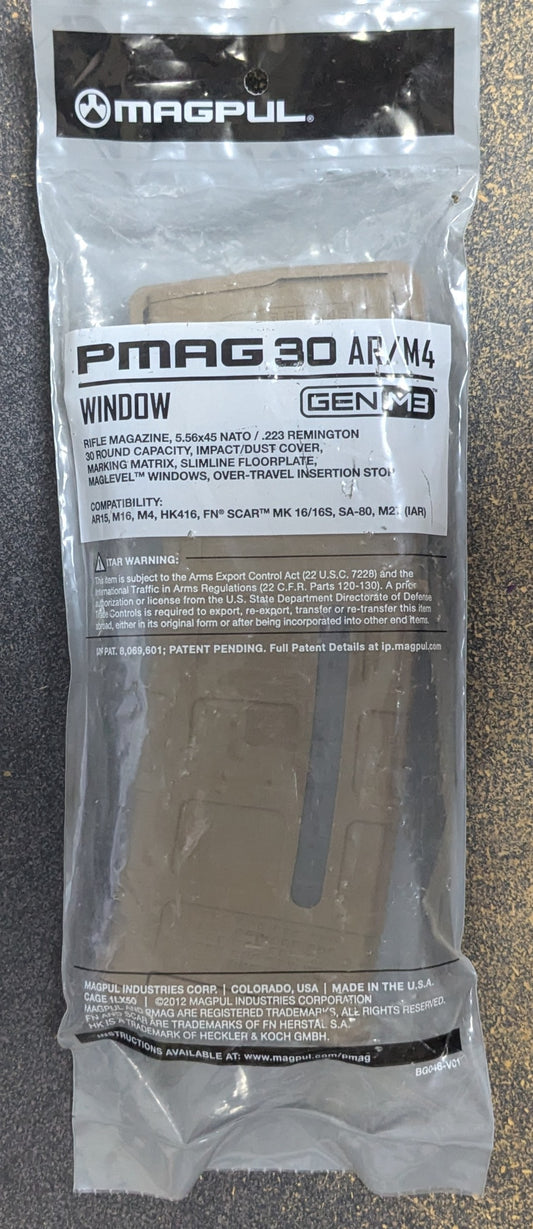 NWT PMAG 30 GEN M3 Windowed AR/M4 W Magazine Medium Coyote Tan (FB13-26Mar78)