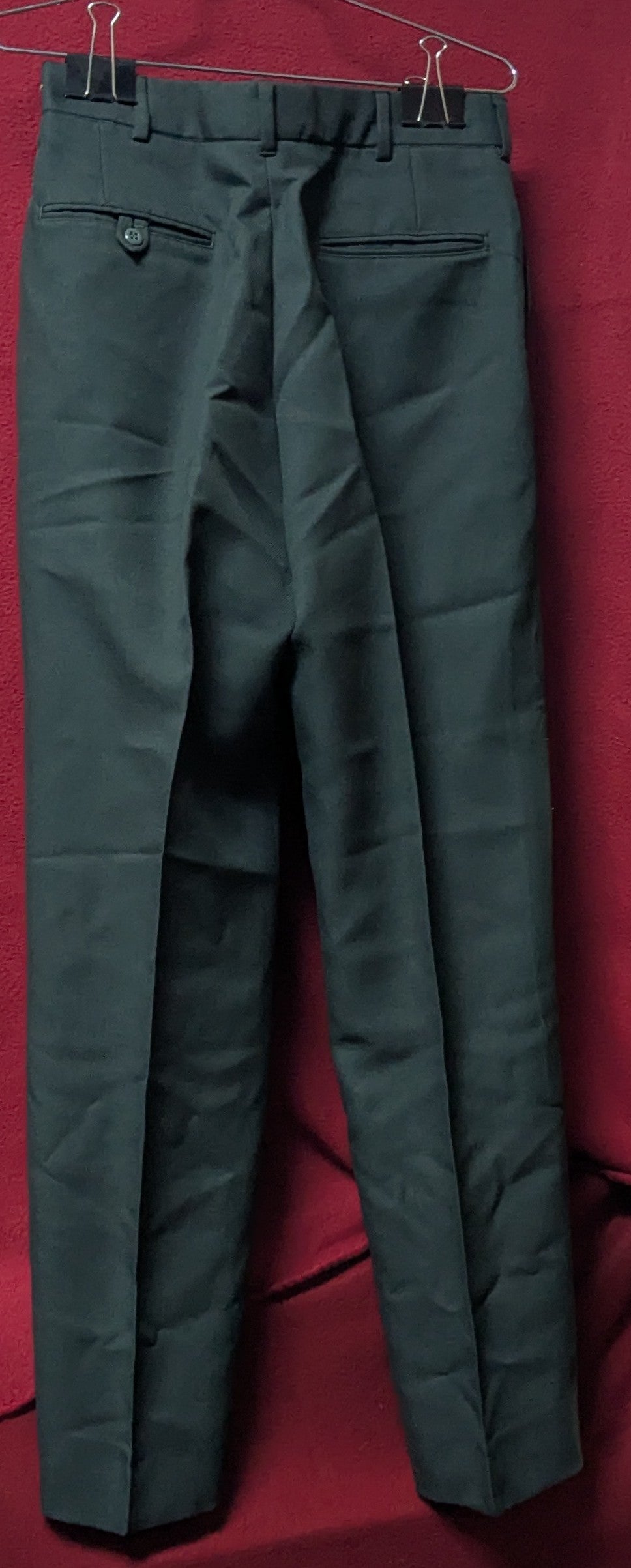 US Army Men's Texturized Polyester Green Trousers ~29x29* (FB1-26Feb61)