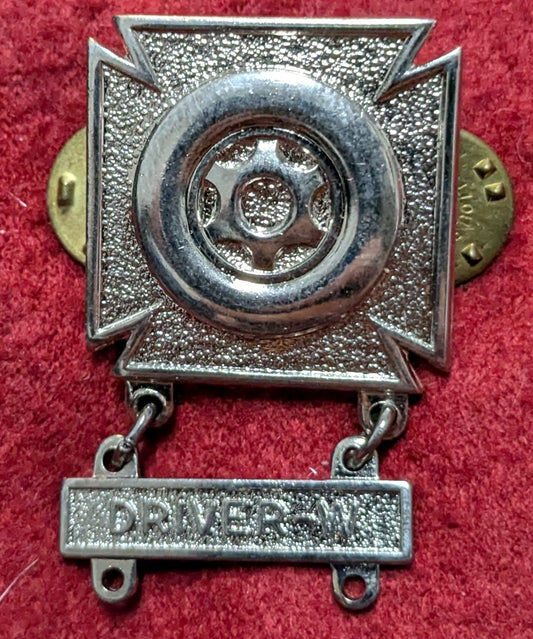 US Army Badges Driver Qualification with Driver W Bar (chcc-25Jun15)