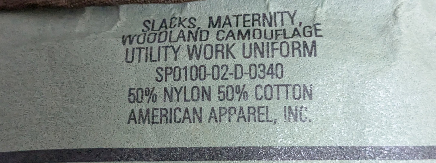 Woodland Camo Maternity Slacks 16L (DB11-25Aug23)