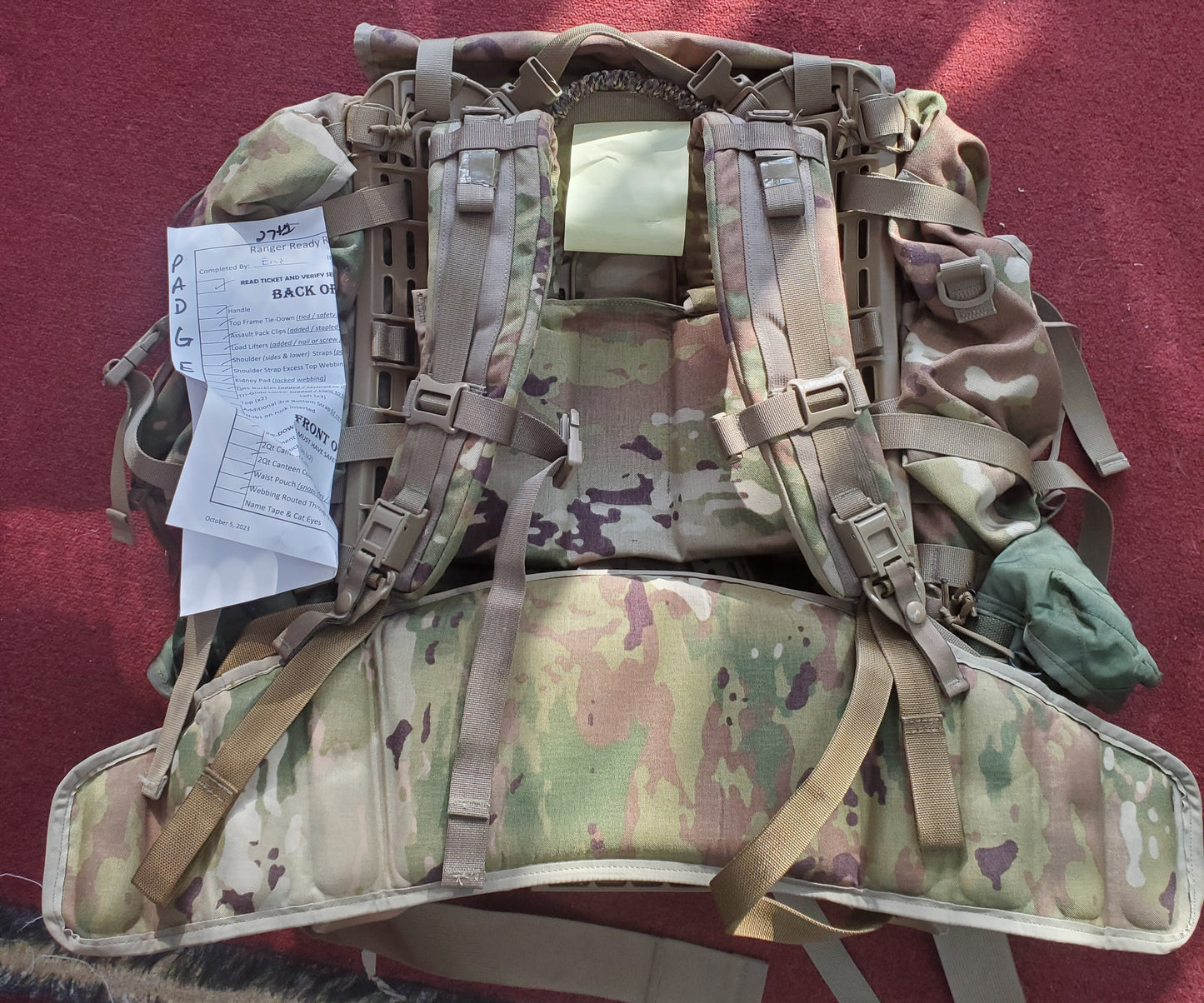 *Padgett* MAIL-IN - "Ranger Ready" OCP Large Molle II Ruck Configuration