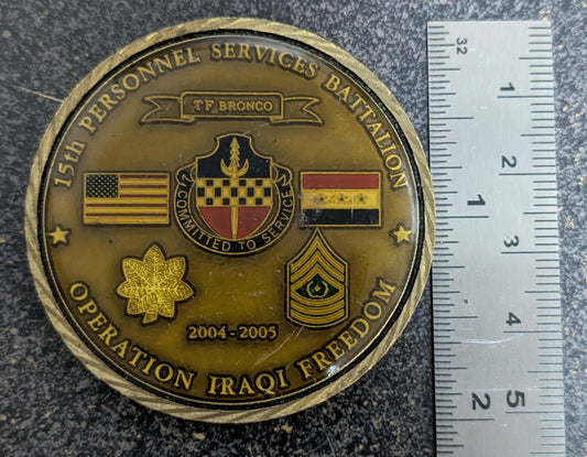 Challenge Coin US Army 13th Services Battalion Task Force Broncos Iraq 2004-2005 (CHCC-26May58)