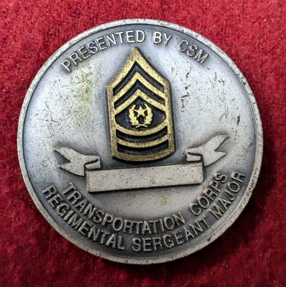 Challenge Coin Transportation Corps Regimental Sergeant Major Spearhead of Logistics (chcc-25May60)